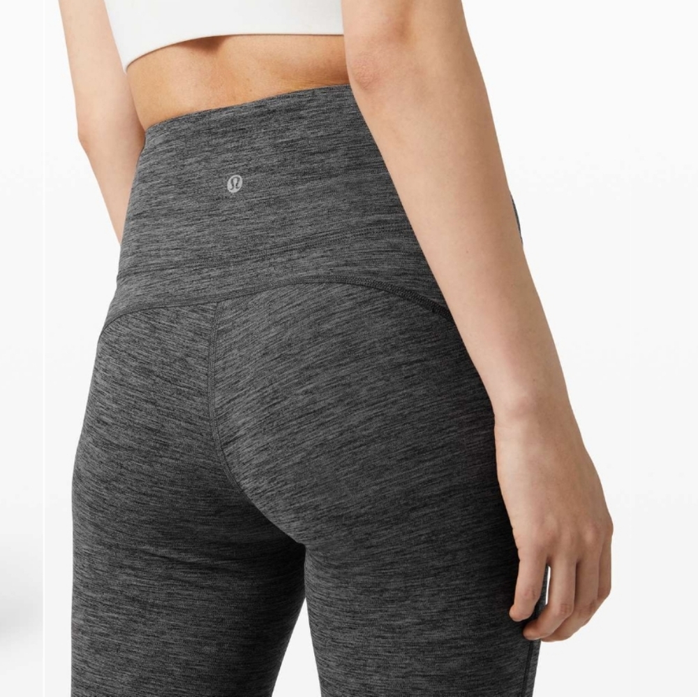 Lululemon Groove Flare Pants Nulu Size 12 Heathered Black W5CSSS - Picture 2 of 10
